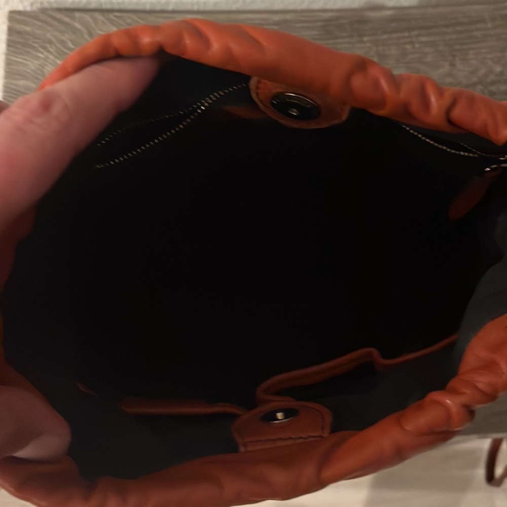 Authentic Burberry, Drawstring, Leather Shoulder … - image 4